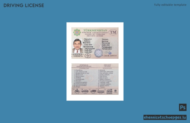 Beispielansicht eines turkmenischen Führerscheins
